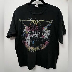 Aerosmith Port and Company Black Graphic Tee